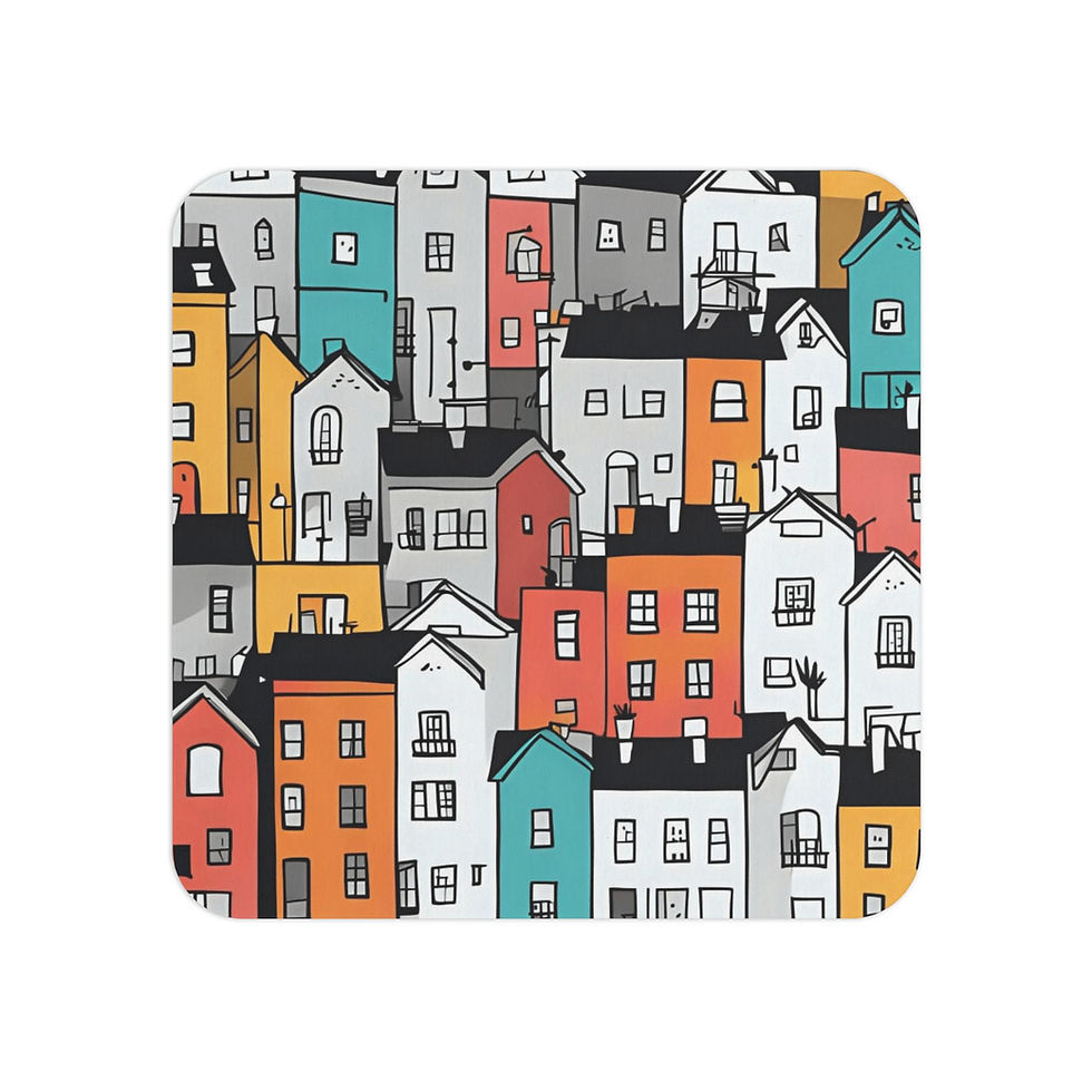 Charming House Pattern Coasters - 50 or 100 pcs, Home Decor, Gift for Housewa...