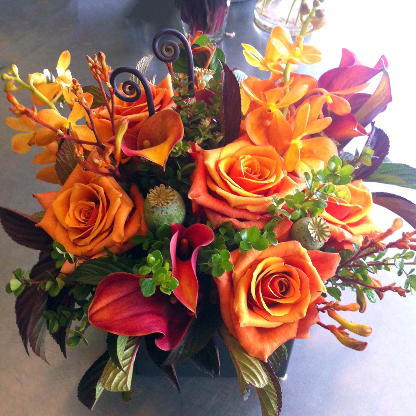 Orange monochromatic bouquet