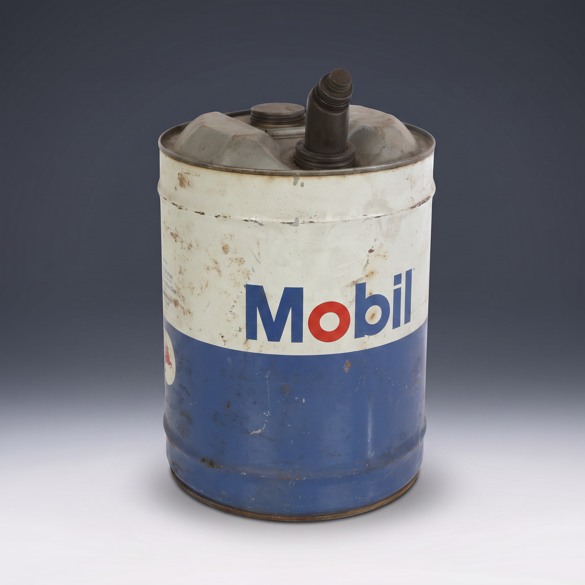 Lot 34: Vintage Mobil 5-Gallon Metal Oil Lubricant Can