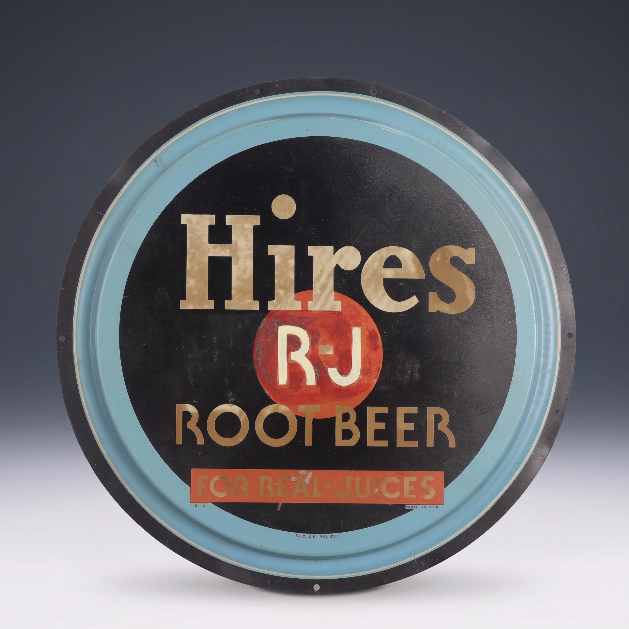 Lot 58: Vintage Hires Root Beer Round Metal Advertising Tray
