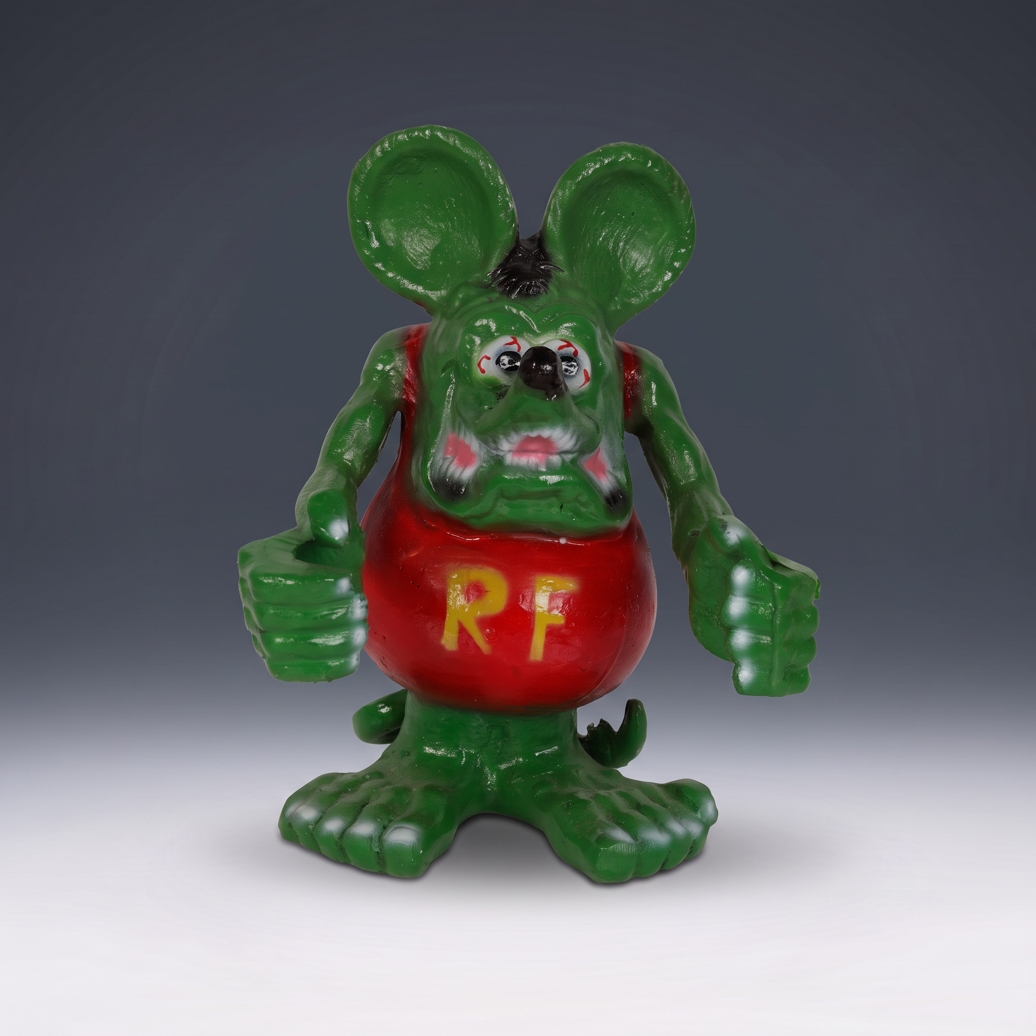 Lot 105: 1960s 12" Vintage Cast Metal Rat Fink Statue
