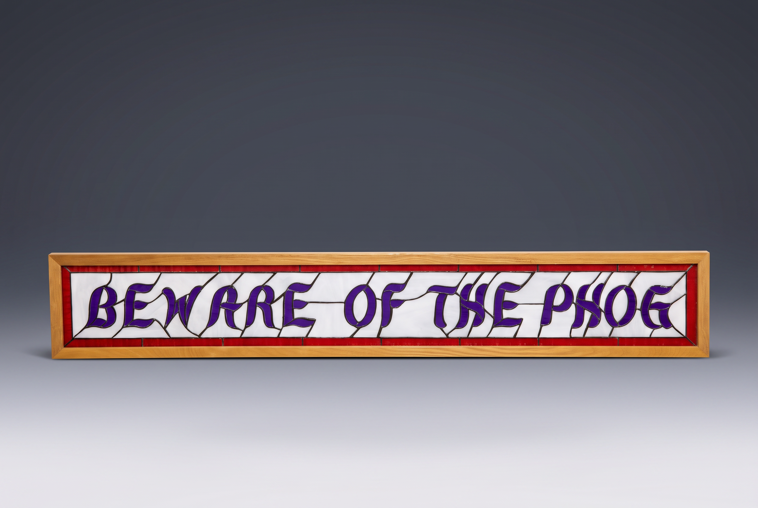 lot 69: KU Framed Stained Glass Sign "Beware of the Phog"