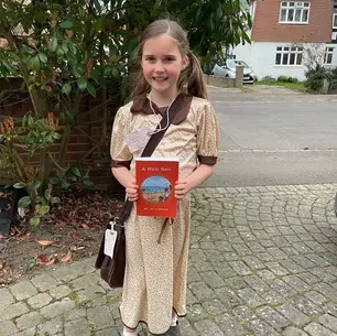 World Book Day, Amelie as Evacuee Lindy from "A Red Sky"