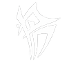 Abstract white logo on black background