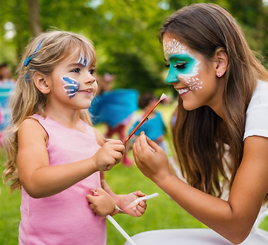 Face painter at kids outdoor party.jpg
