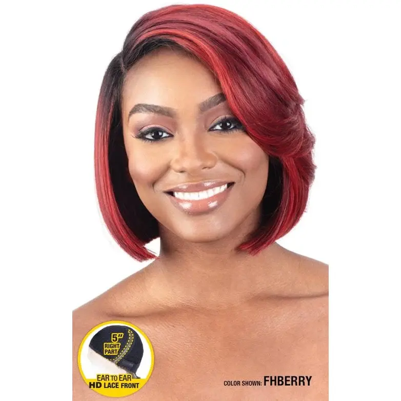 Thumbnail: SHAKE N GO ORGANIQUE BOB LIFE SYNTHETIC HD LACE FRONT WIG - ZIA