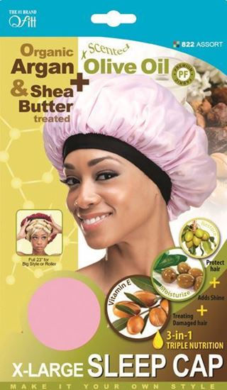 Thumbnail: Qfitt ORGANIC ARGAN OLIVE OIL &  SHEA BUTTER TREATED X - LARGE SLEEP CAP