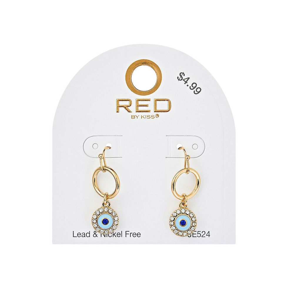RED BY KISS GLAM ROUND EVIL EYE EARRINGS - JE524
