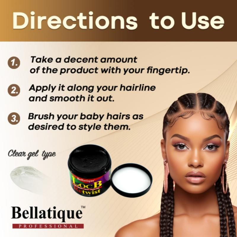 Thumbnail: BELLATIQUE LOC B RETWIST LOC BRAID TWIST EDGE GEL  MAXIMUM HOLD