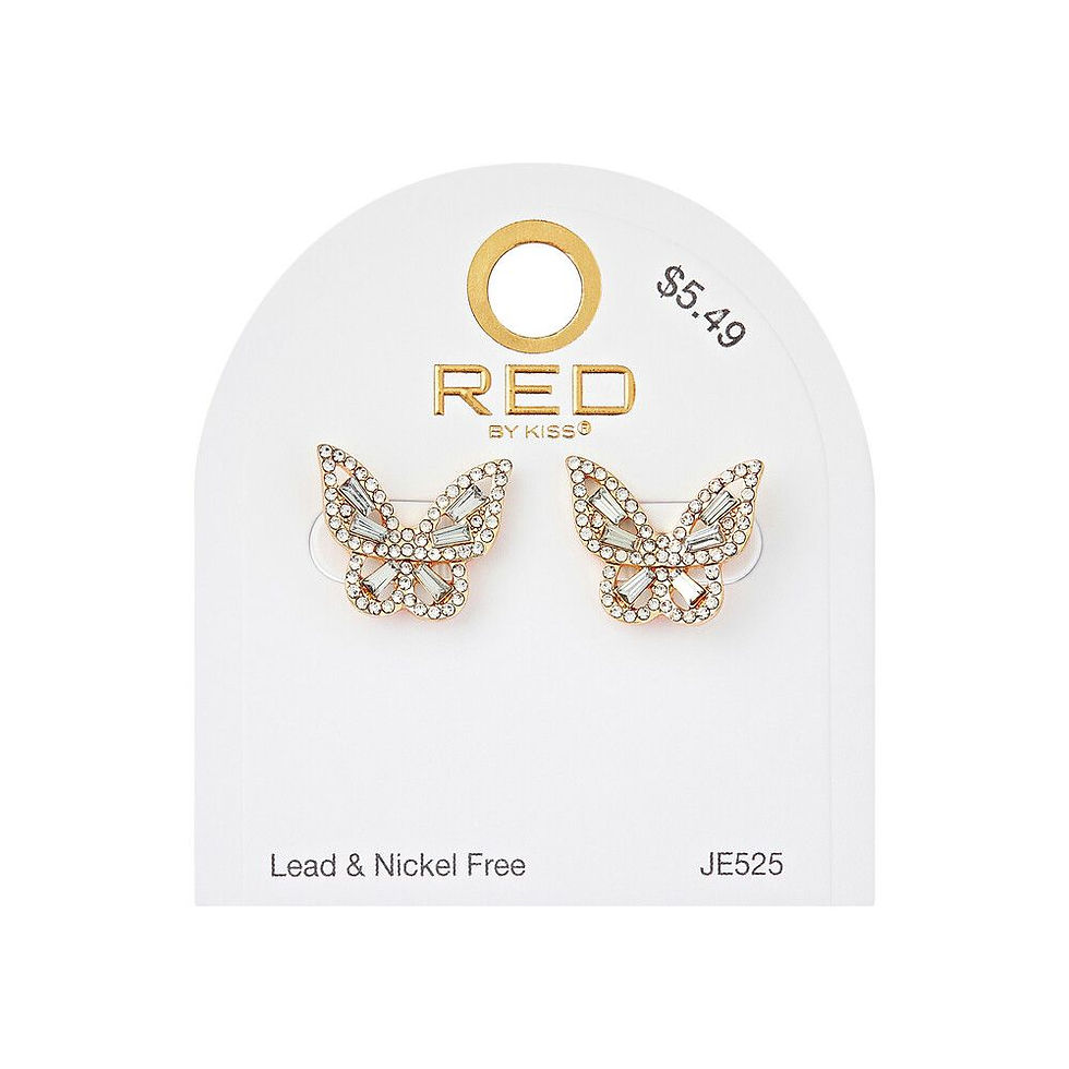 RED BY KISS GLAM BUTTERFLY EARRINGS - JE525