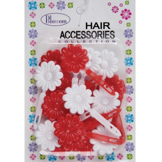 SUNFLOWER BARRETTE WHITE/RED