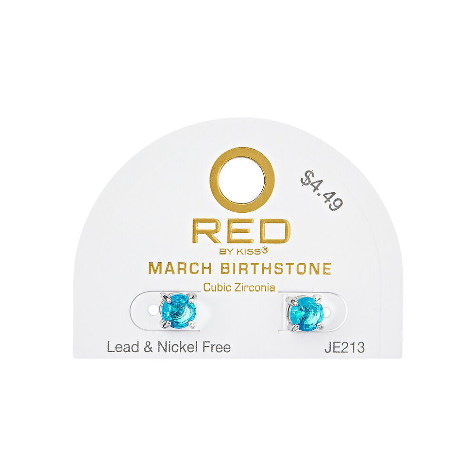 Thumbnail: RED BY KISS GLAM SILVER PLATED CUBIC ZIRCONIA BIRTHSTONE EARRINGS