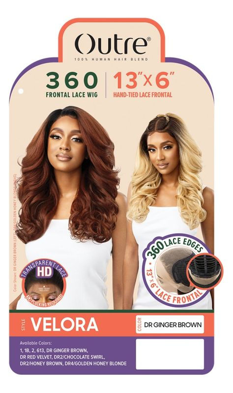 Thumbnail: OUTRE 100% HUMAN HAIR BLEND 13X6 HAND-TIED 360 HD LACE FRONTAL WIG - VELORA