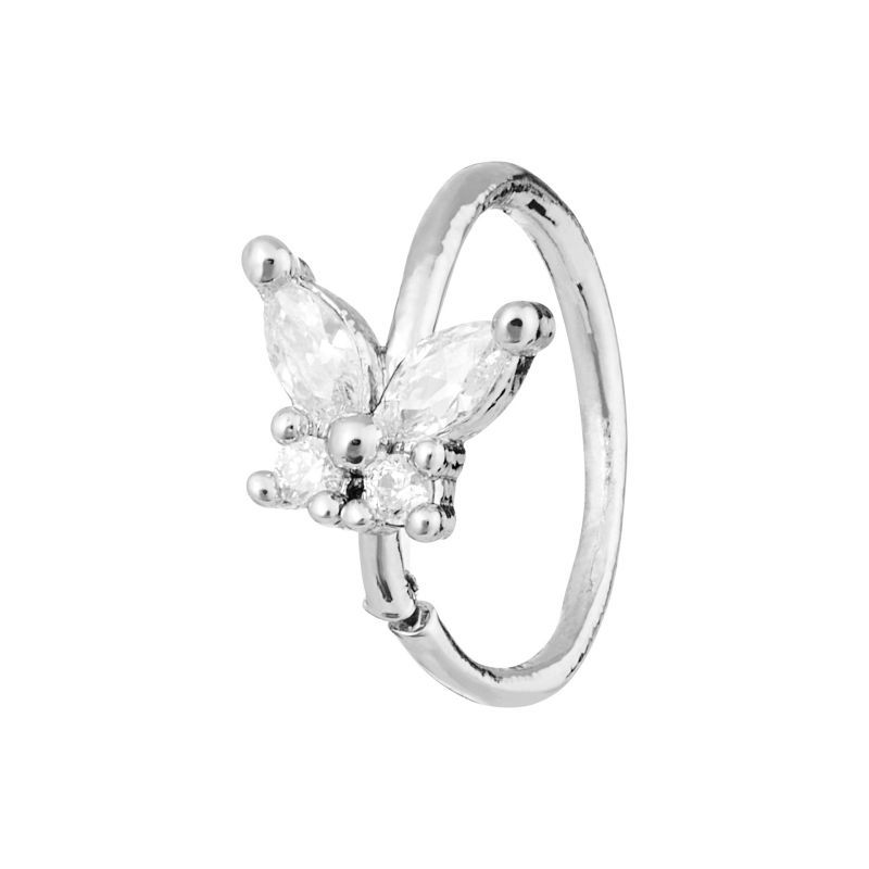 Thumbnail: ARRIA INDIVIDUAL PACK NOSE HOOP MINI BUTTERFLY - GOLD/WHITE GOLD