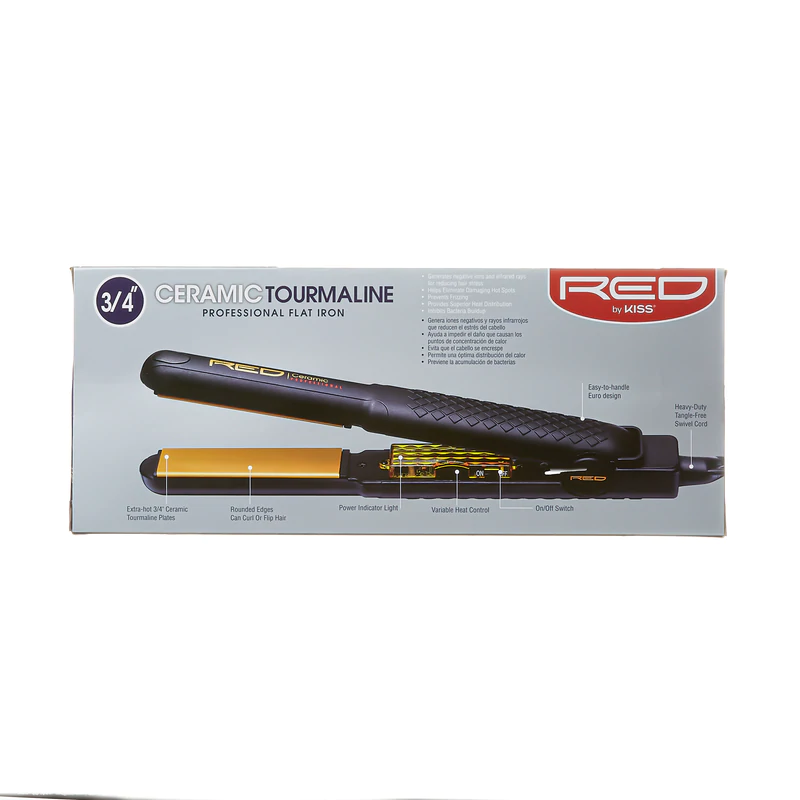 Thumbnail: RED BY KISS CERAMIC TOURMALINE FLAT IRON 3/4" - FI075