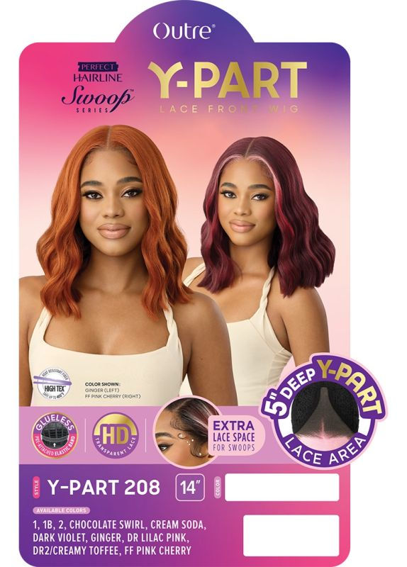 Thumbnail: OUTRE PERFECT HAIRLINE SWOOP SERIES 5" DEEP Y-PART FRONTAL WIG - Y-PART 208