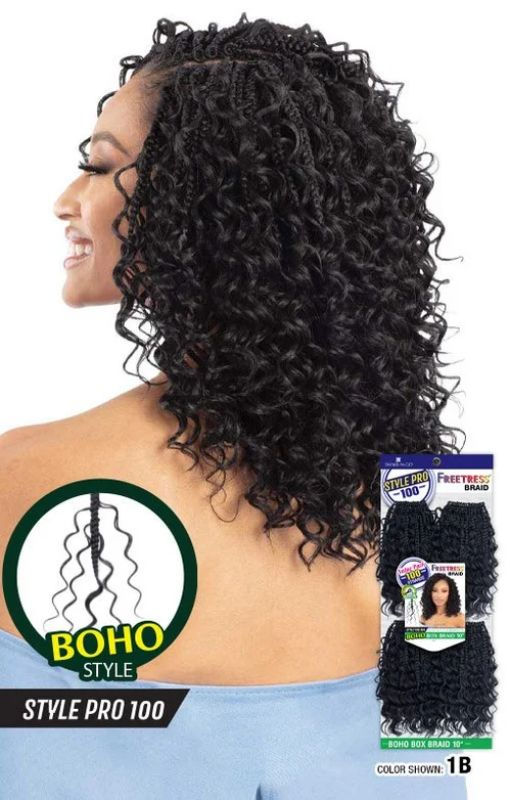 Thumbnail: SHAKE-N-GO FREETRESS STYLE PRO 100 PRE-LOOPED CROCHET BRAID - BOHO BOX BRAID10"