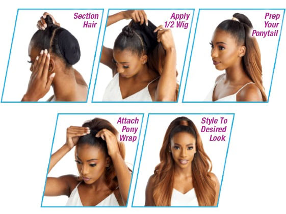 Thumbnail: SENSATIONNEL INSTANT UP & DOWN PONY WRAP HALF WIG UD8
