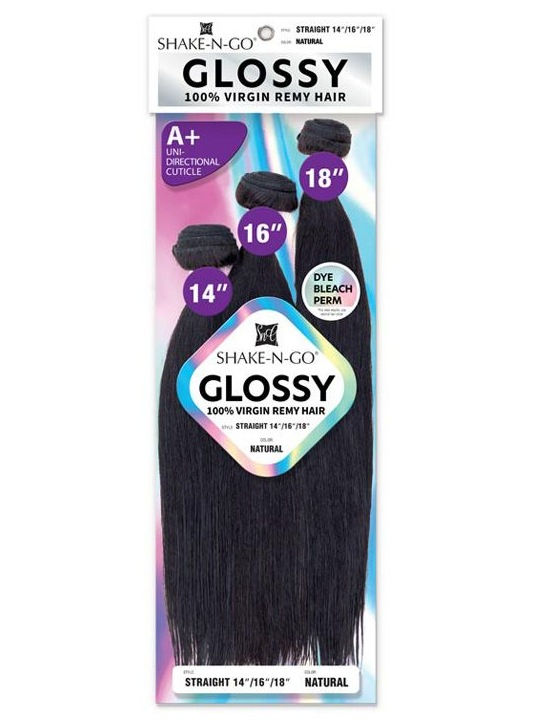 Thumbnail: SHAKE N GO GLOSSY 100% VIRGIN REMY HAIR WEAVE - STRAIGHT