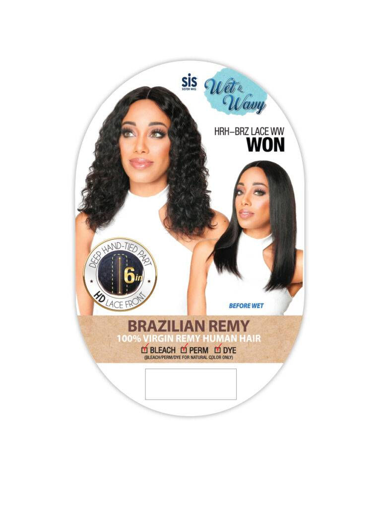 Thumbnail: ZURRY SIS 100% HUMAN HAIR WET & WAVY HD LACE FRONT WIG -  HRH BRZ LACE WW WON