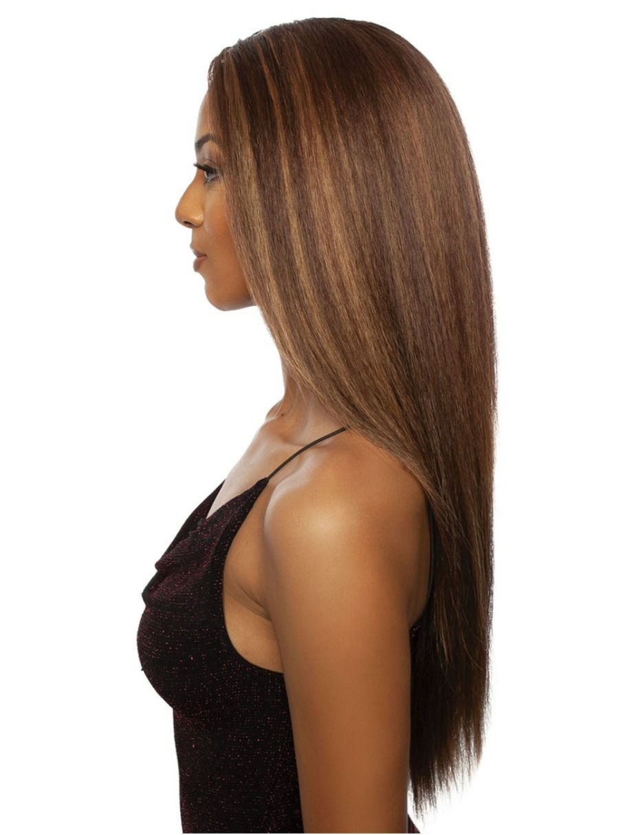 Thumbnail: MANE CONCEPT BROWN SUGER SILK PRESS SYNTHETIC HD LACE PART WIG - BSHS203  POPLIN
