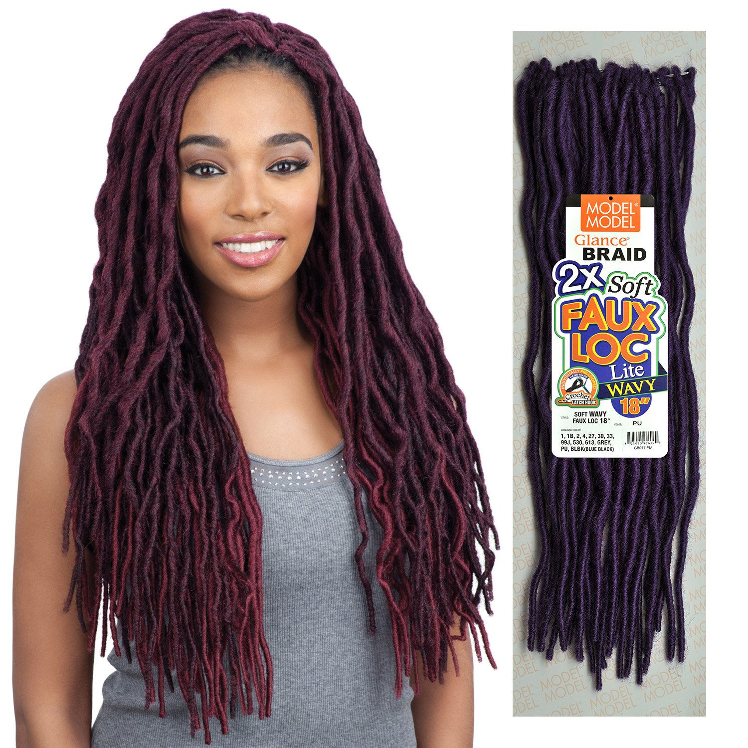 MODEL MODEL GLANCE BRAID 2X LITE SOFT WAVY FAUX LOC 18"