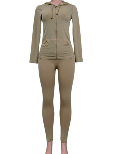 Thumbnail: LONG SLEEVES ZIPPER 2PC HOODIE SET- HD32