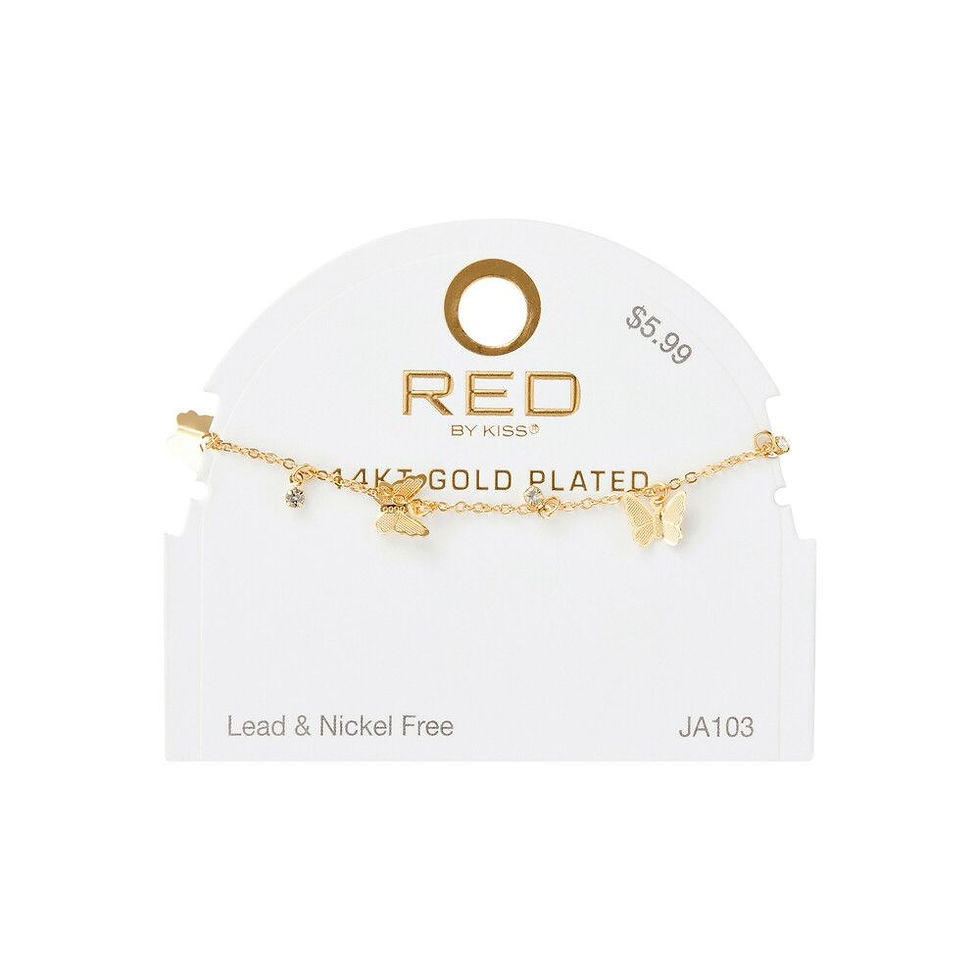 RED BY KISS 14K GOLD PLATED GLAM FASHION ANKLET BUTTERFLY - JA103