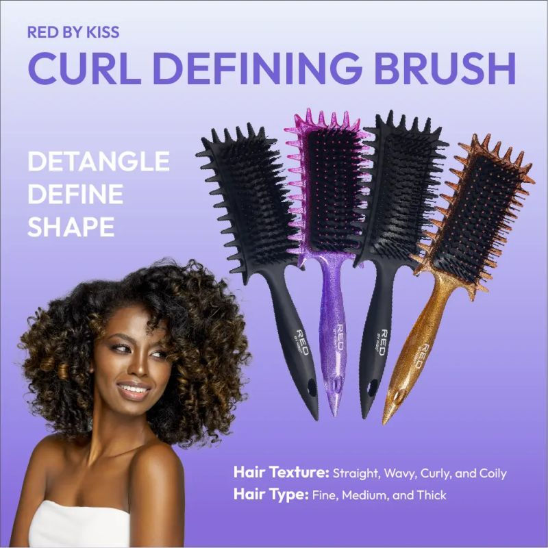 Thumbnail: RED BY KISS CURL-ART STYLER DETANGLING & CURL DEFINING BRUSH WITH SIDE - HH255