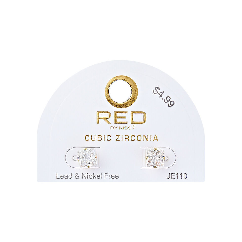 Thumbnail: RED BY KISS GLAM GOLD PLATED CUBIC ZIRCONIA ROUND EARRINGS