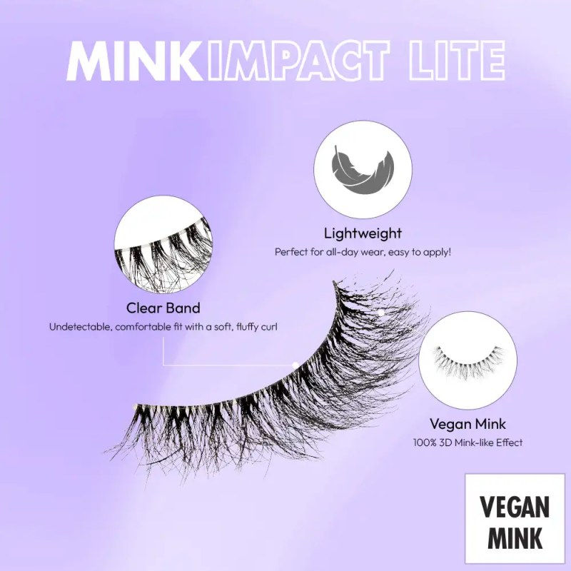 Thumbnail: I-ENVY MINK IMPACT LITE CLEAR BAND VEGAN FAUX MINK STRIP LASH [MIL04-06]