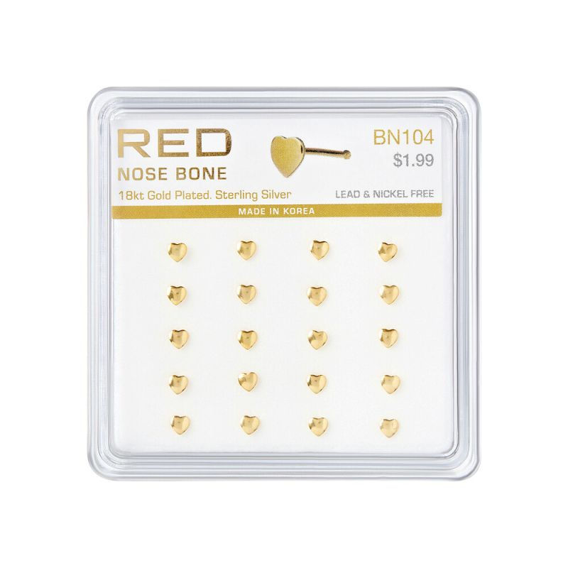 Thumbnail: RED BY KISS GLAM STERLING SILVER NOSE BONE HEART - BN104