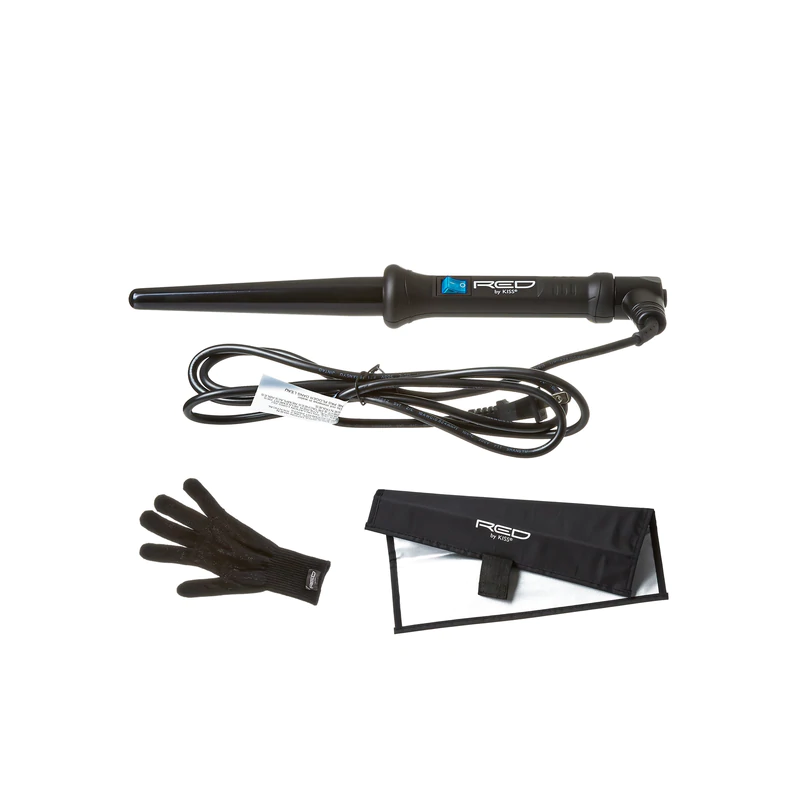 Thumbnail: RED BY KISS CERAMIC TOURMALINE CURLING WAND 1"-1/2" - CIW03