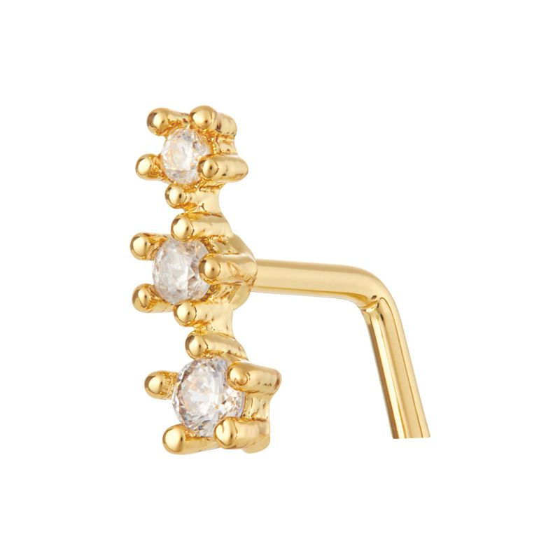 Thumbnail: ARRIA INDIVIDUAL PACK NOSE LPIN TRIPLE STUD - GOLD/WHITE GOLD