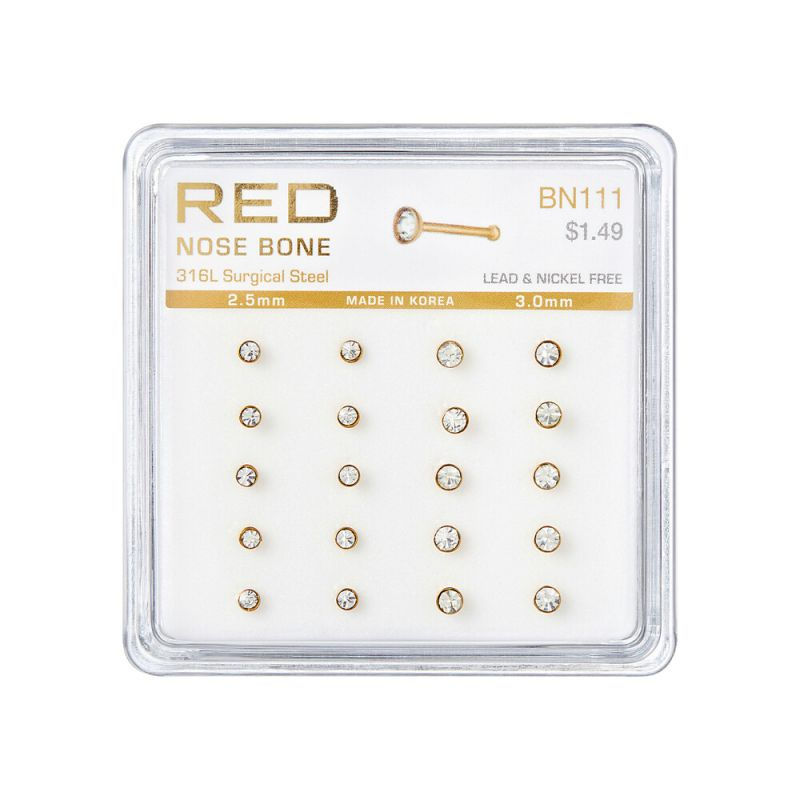 Thumbnail: RED BY KISS  GLAM 316L SURGICAL STEEL NOSE BONE STONE