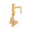 Thumbnail: ARRIA INDIVIDUAL PACK NOSE LPIN DANGLE BUTTERFLY - GOLD/WHITE GOLD