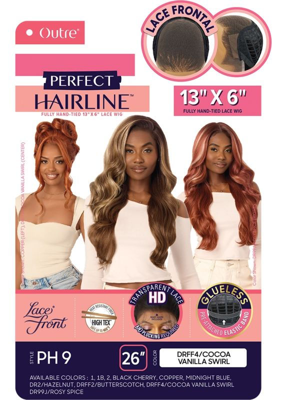 Thumbnail: OUTRE PERFECT HAIRLINE FULLY HAND-TIED 13X6 HD LACE FRONT WIG - PH 9