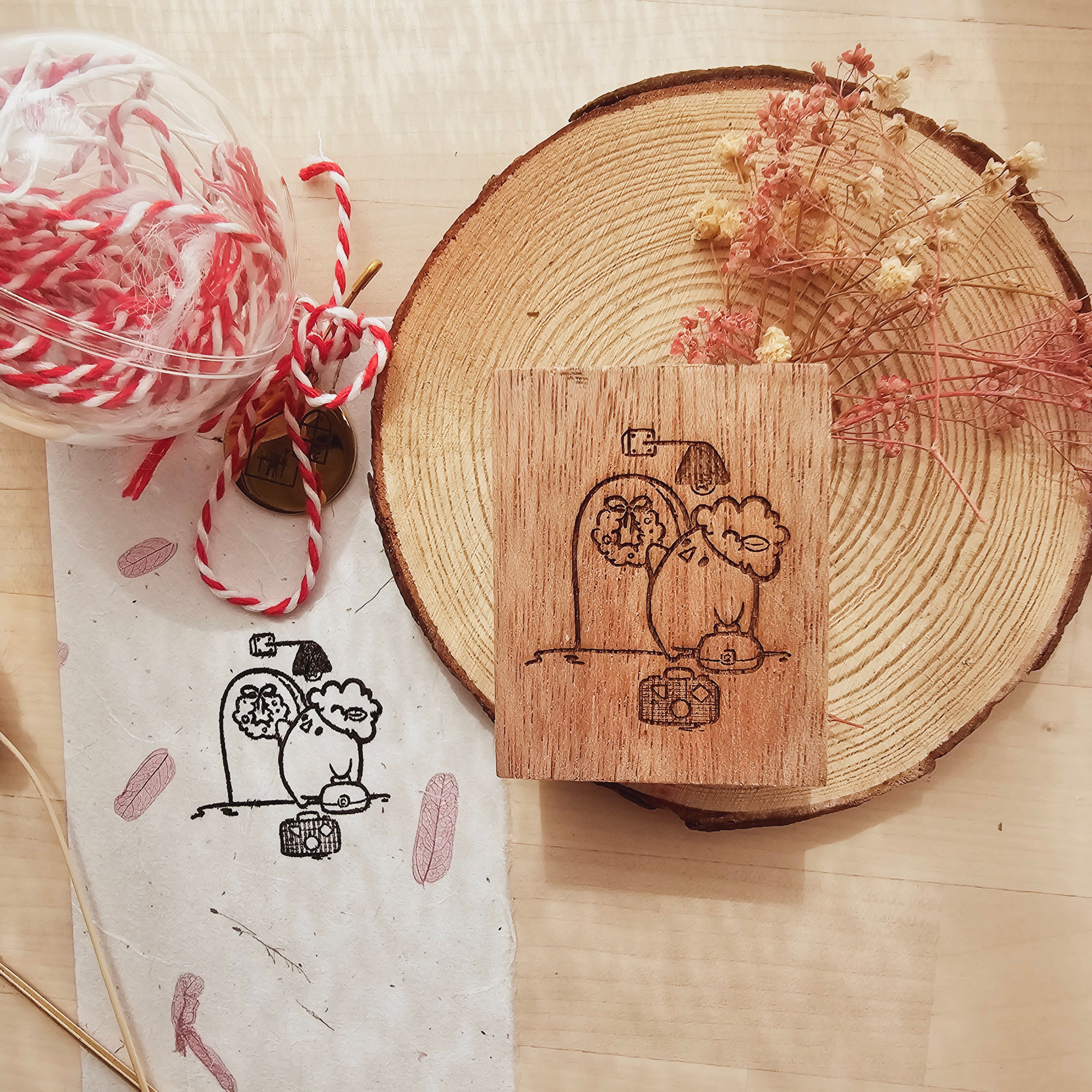 Home for Christmas Rubber Stamp