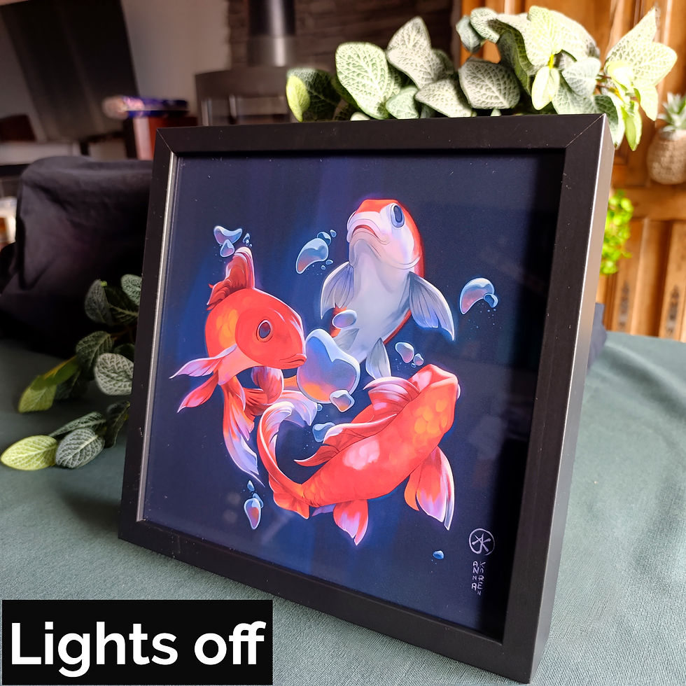 Miniature : AQUA TRINITY - Tableau lumineux 27x27cm 🐟