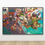 Miniature : Colorful fanart poster of the One Piece Straw Hat crew relaxing in a retro Japanese seaside town, with the Marine ship dock