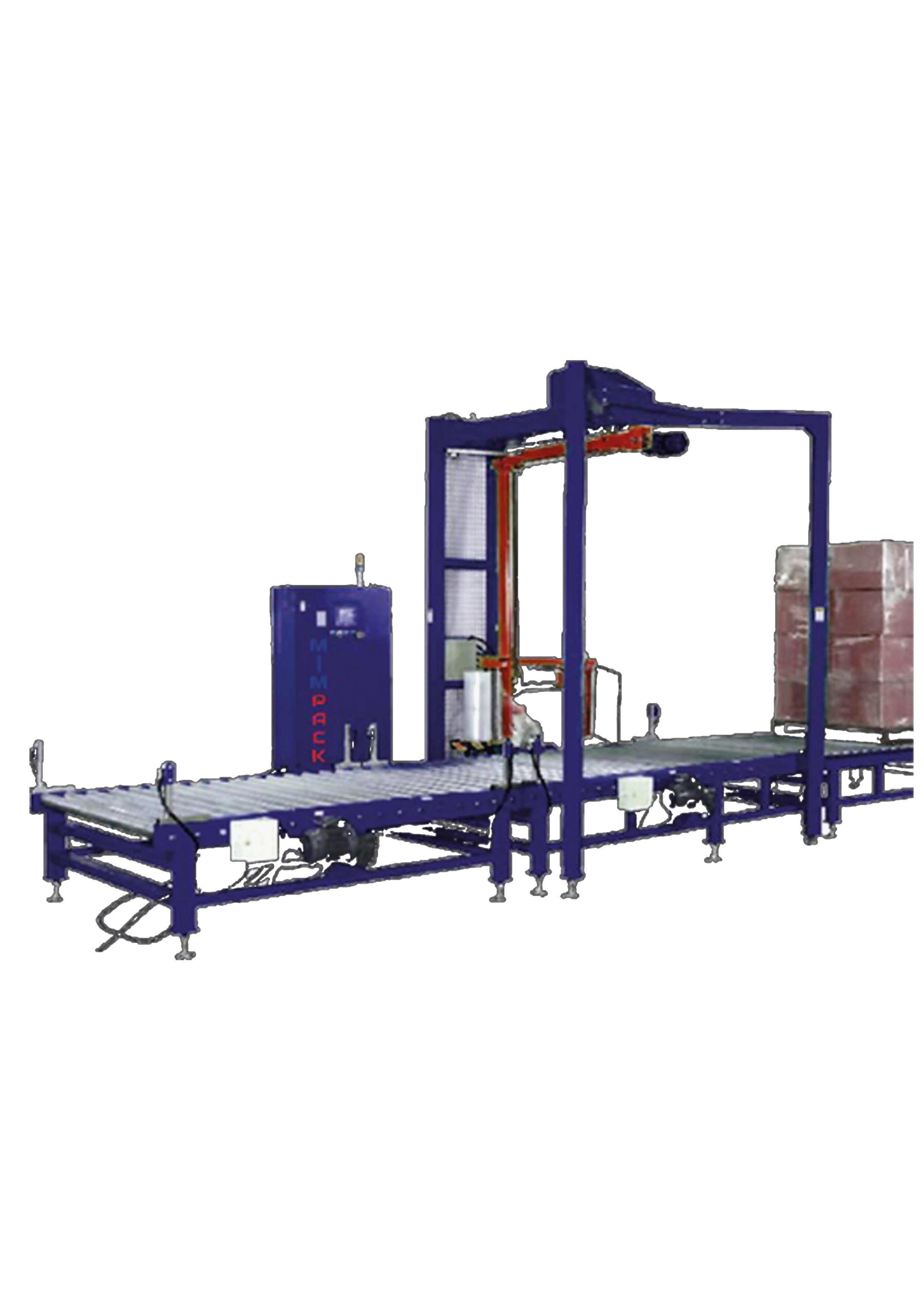 Rotary arm stretch wrapping machine