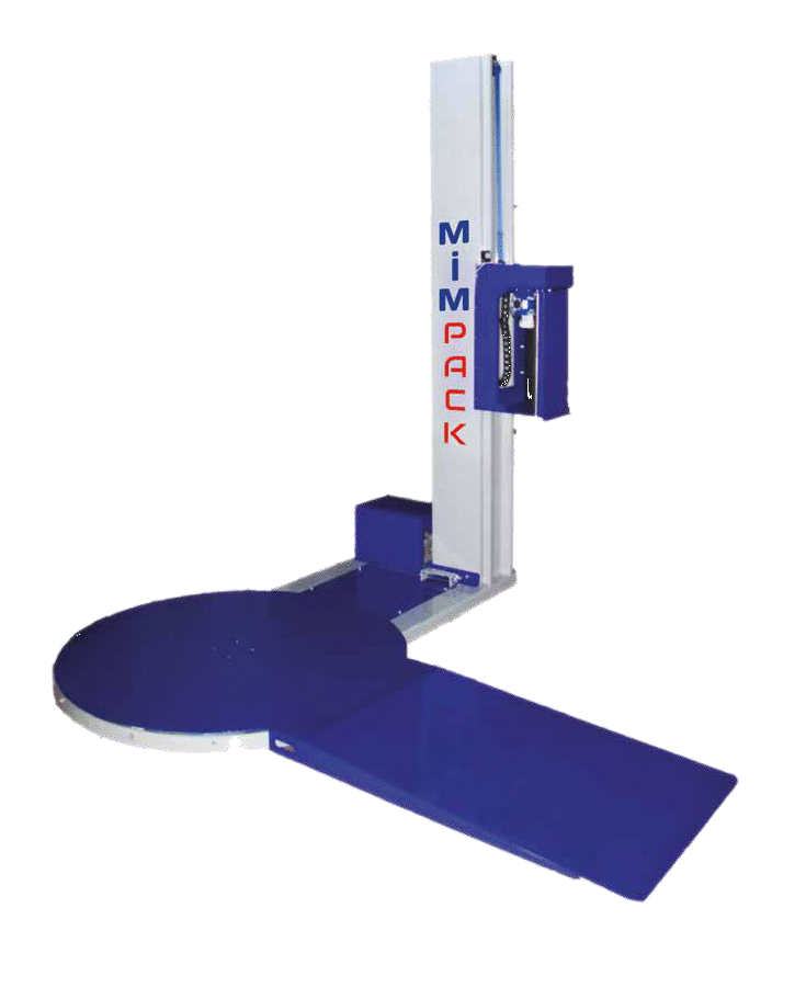 Stretch wrapping machine with turntable