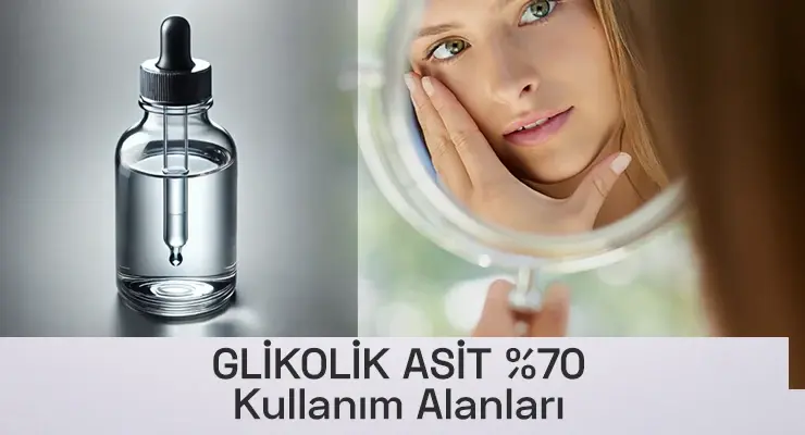 Glikolik Asit %70 Hammadesinin Kullanım Alanlarını Gösteren kozmetik ürünü fotoğrafı