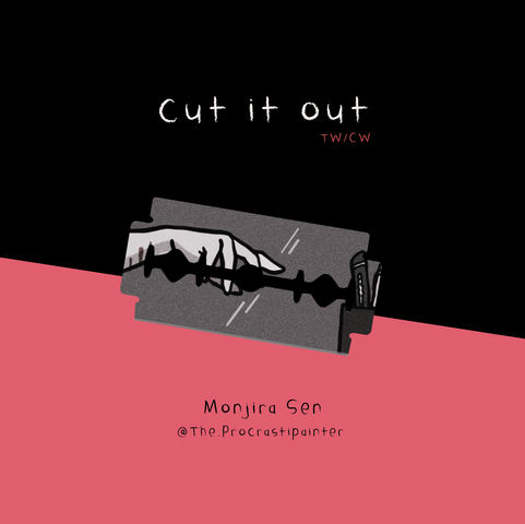 a poster that says cut it out on it