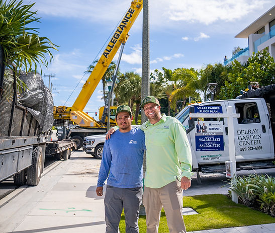 Delray Garden Center crew providing landscape maintenance in Boynton Beach to support healthy lawns and organized outdoor spaces.