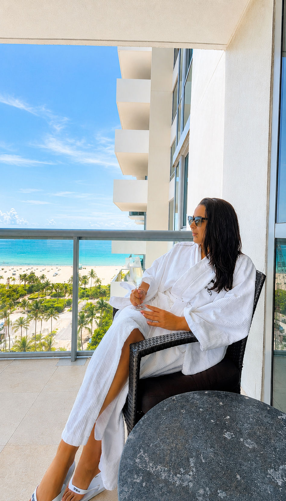 Spa Vibes Only relaxing at The Setai Miami Beach overlooking the ocean.