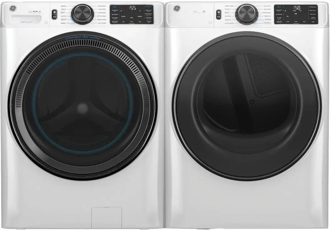 GE® White Front Load Washer & Electric Dryer Laundry Pair