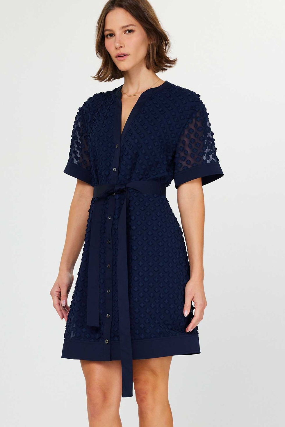 Miniatura: Charlotte 3D Floral Appliqué Textured Dress