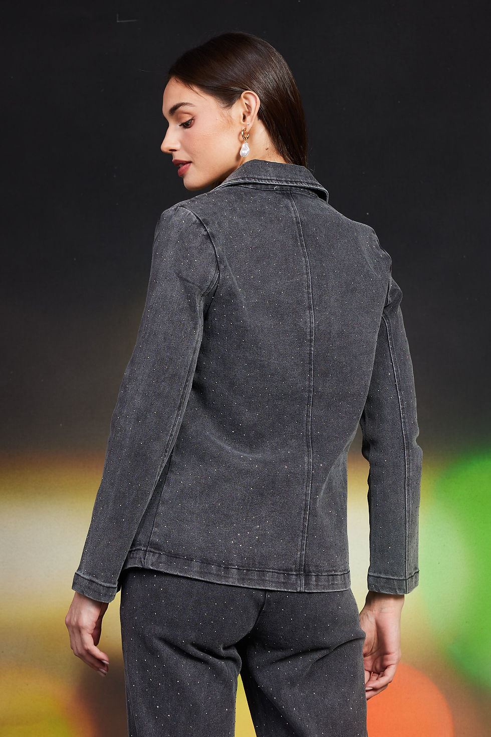 Miniatura: Beatrice Single Button  Denim Blazer
