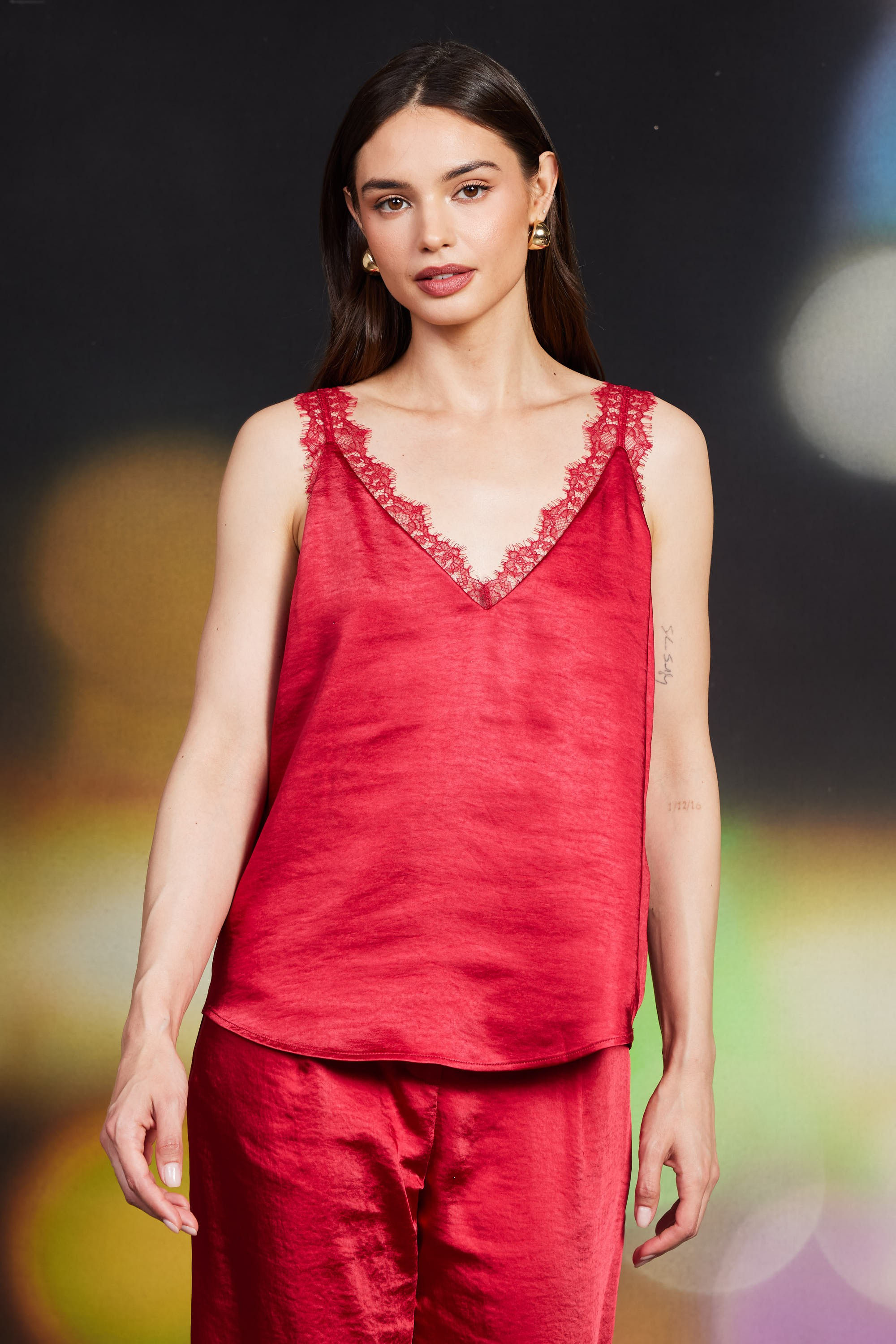 Vega Sleeveless Lace Trim Cami Top